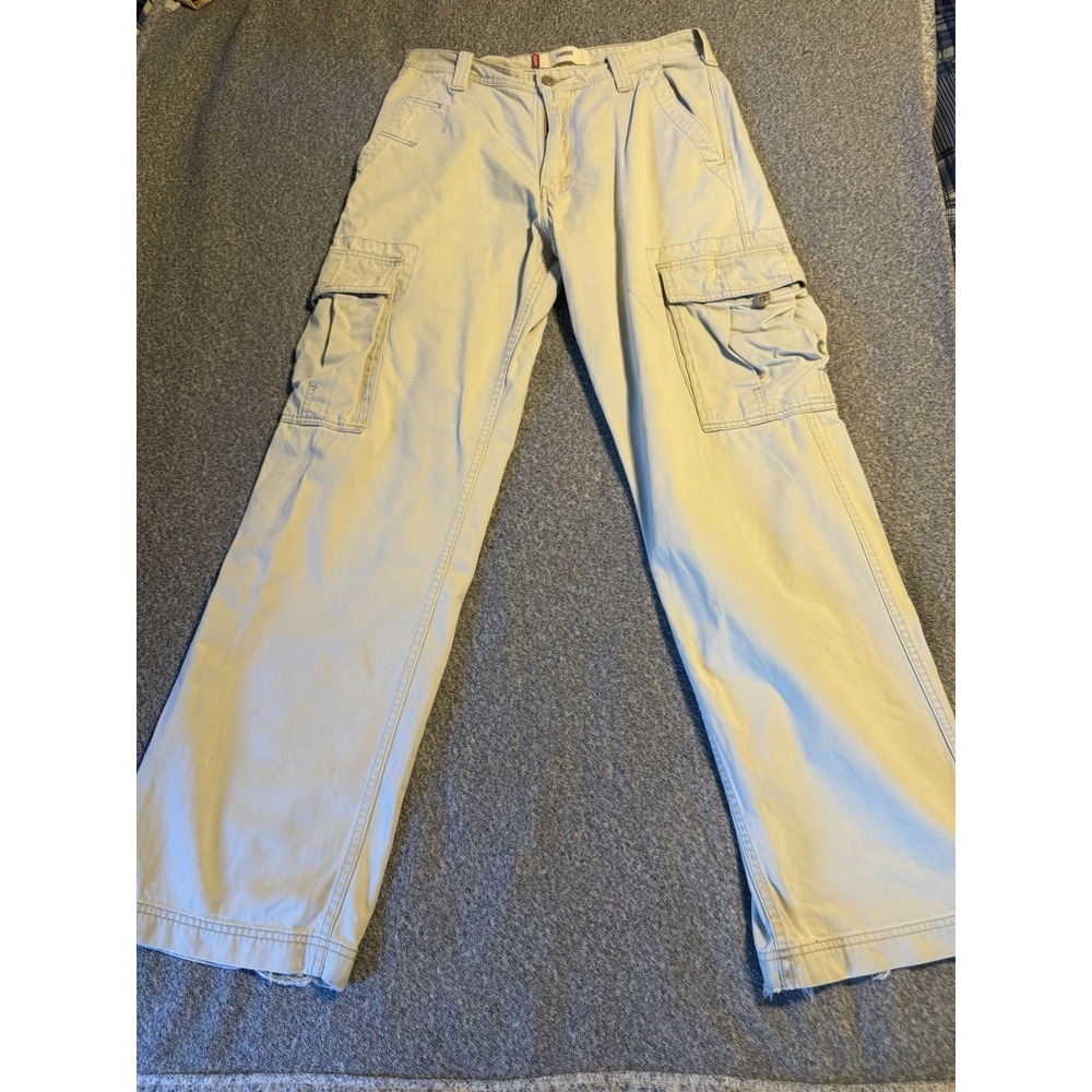 Vintage Levi's Cargo Pants Red Tab Khakis 90's Sz 32x34 Baggy Skater Flap Pocket